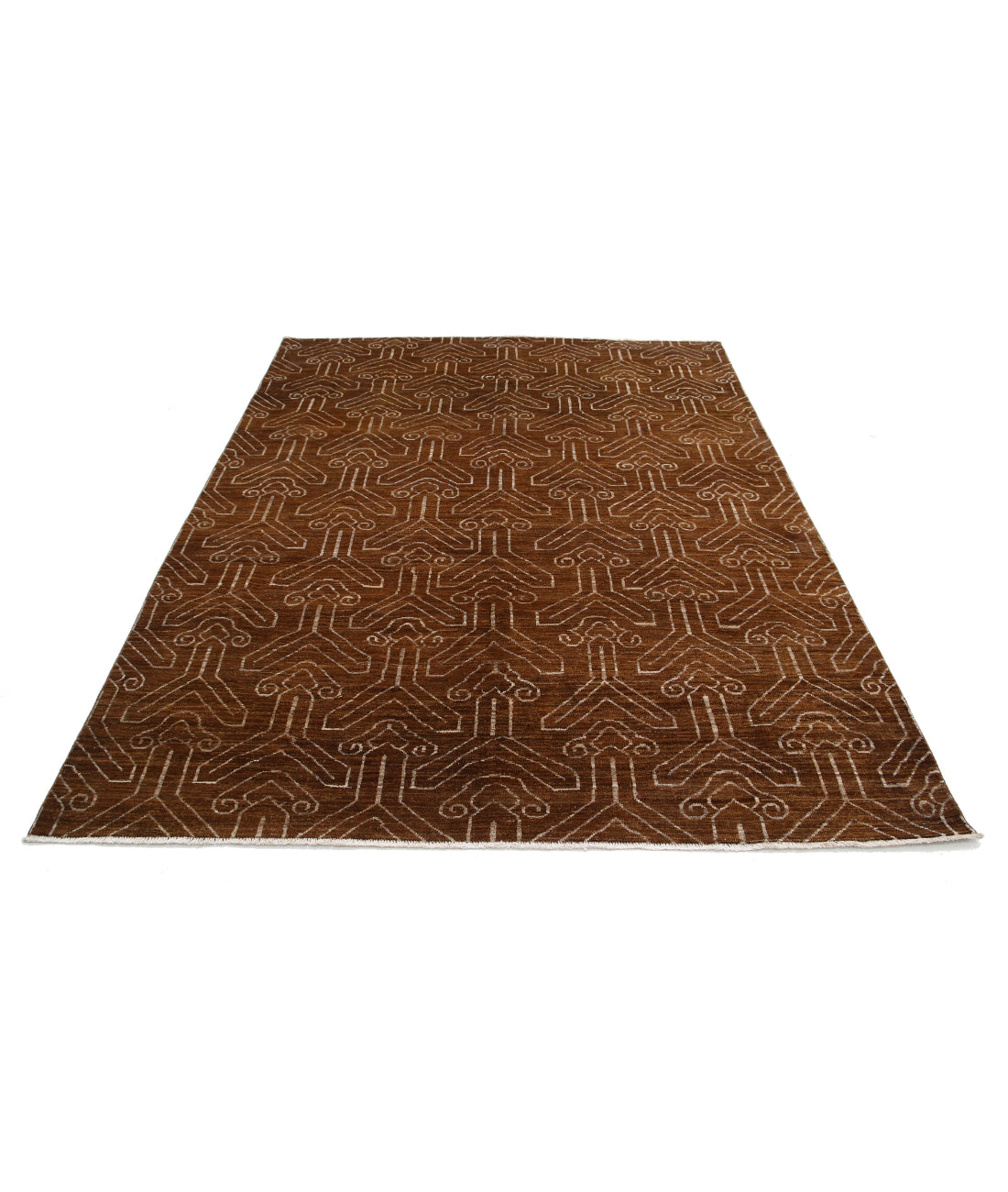 Hand Knotted Modcar Wool Rug - 6'3'' x 7'9'' 6'3'' x 7'9'' (188 X 233) / Multi / N/A