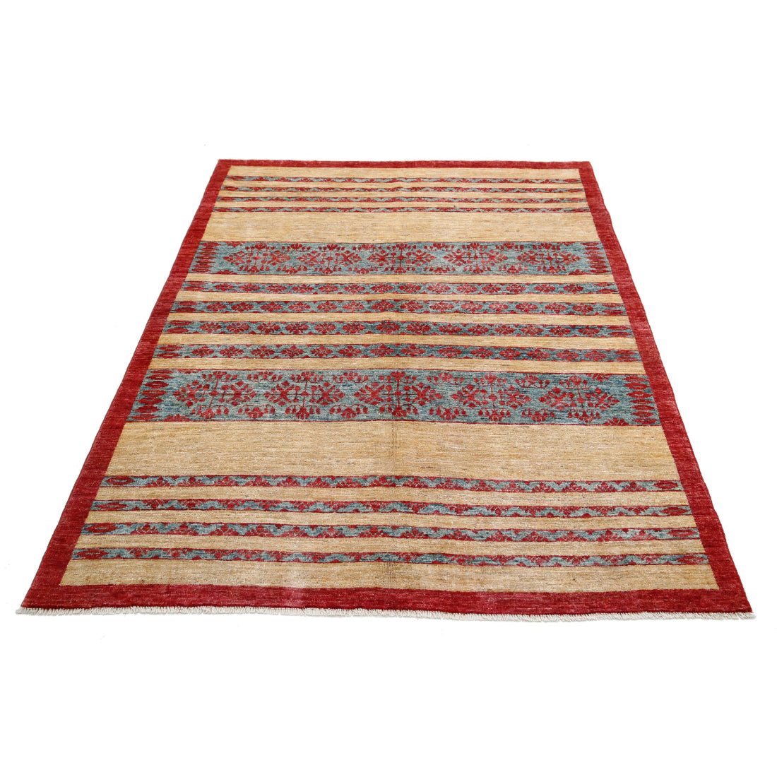 Hand Knotted Modcar Wool Rug - 4'8'' x 5'11''