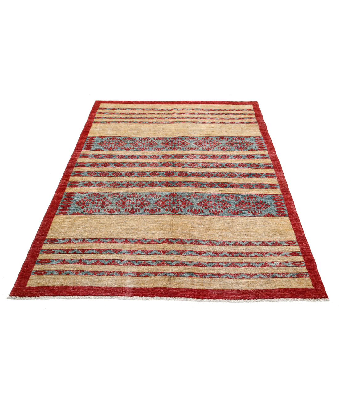 Hand Knotted Modcar Wool Rug - 4'8'' x 5'11''
