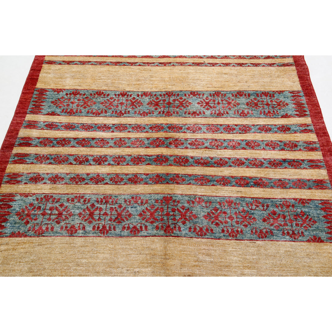 Hand Knotted Modcar Wool Rug - 4'8'' x 5'11''