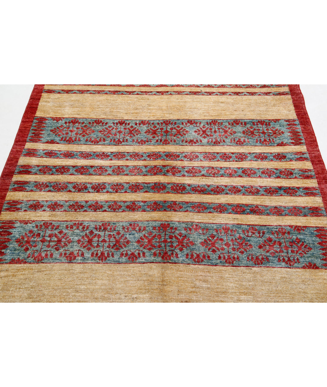 Hand Knotted Modcar Wool Rug - 4'8'' x 5'11''