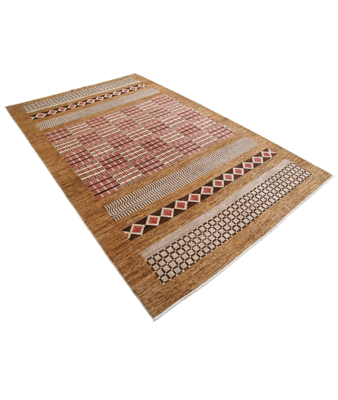 Hand Knotted Modcar Wool Rug - 6'1'' x 9'10''