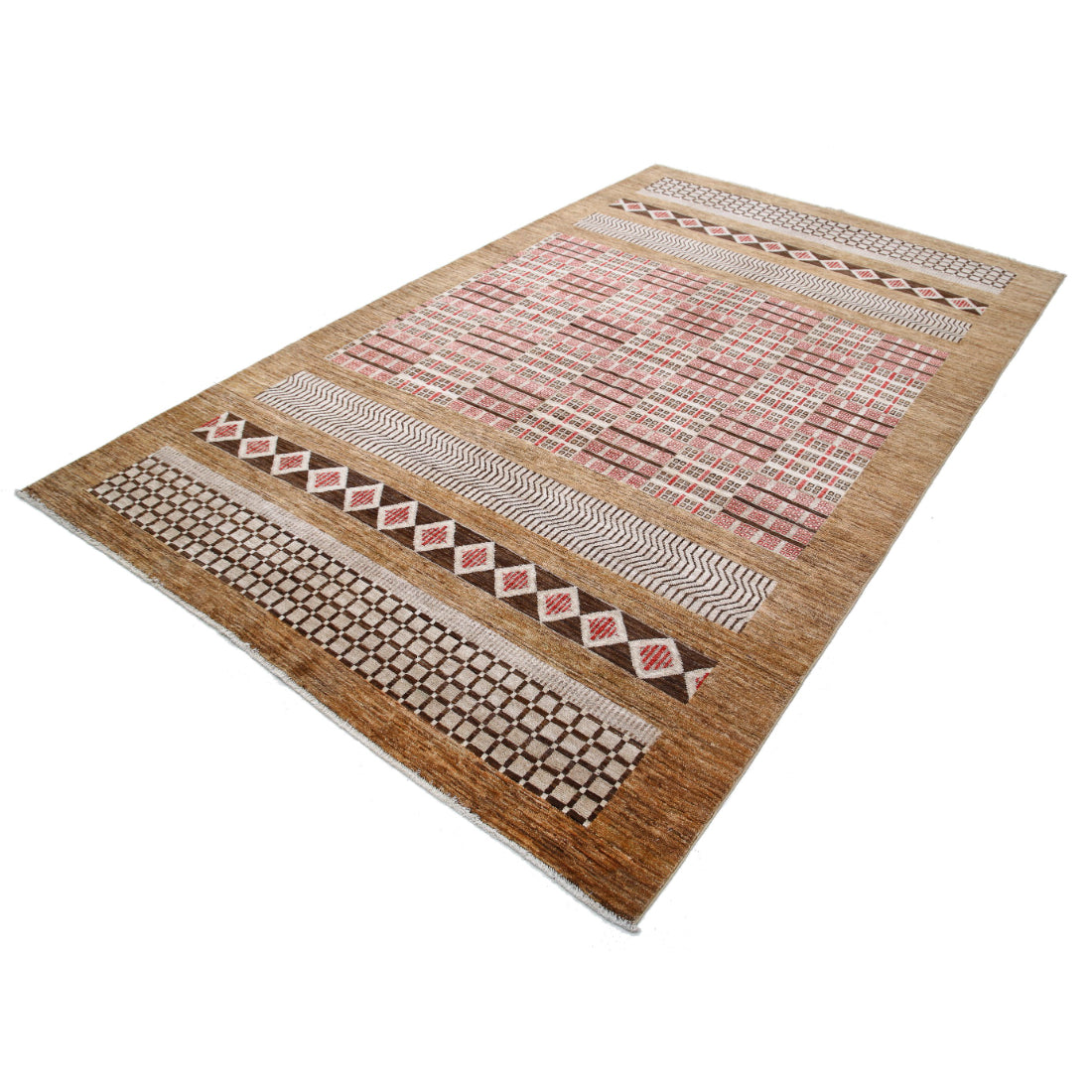 Hand Knotted Modcar Wool Rug - 6'1'' x 9'10''