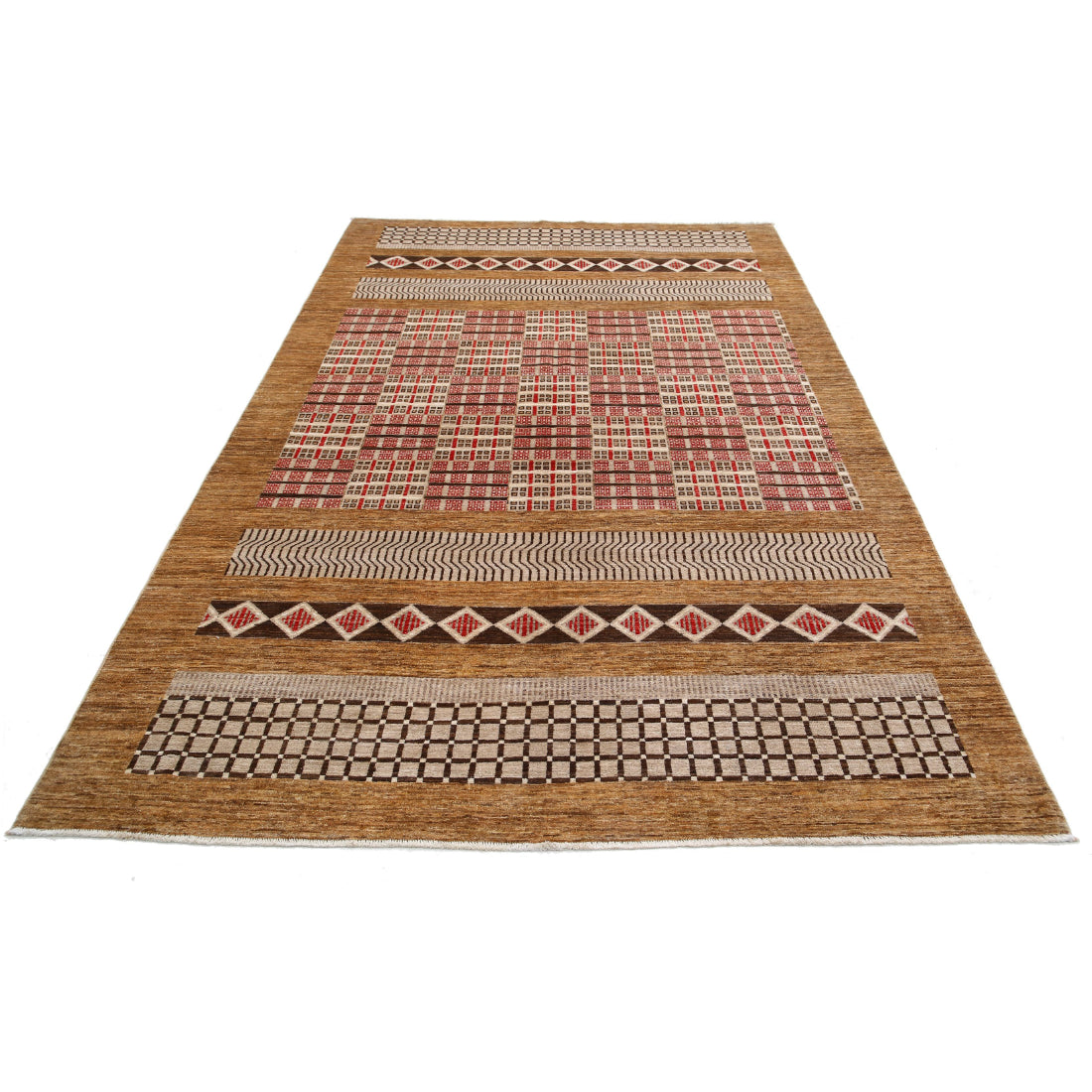 Hand Knotted Modcar Wool Rug - 6'1'' x 9'10''
