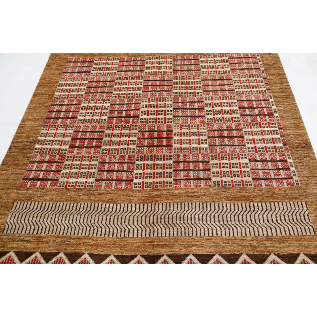 Hand Knotted Modcar Wool Rug - 6'1'' x 9'10''