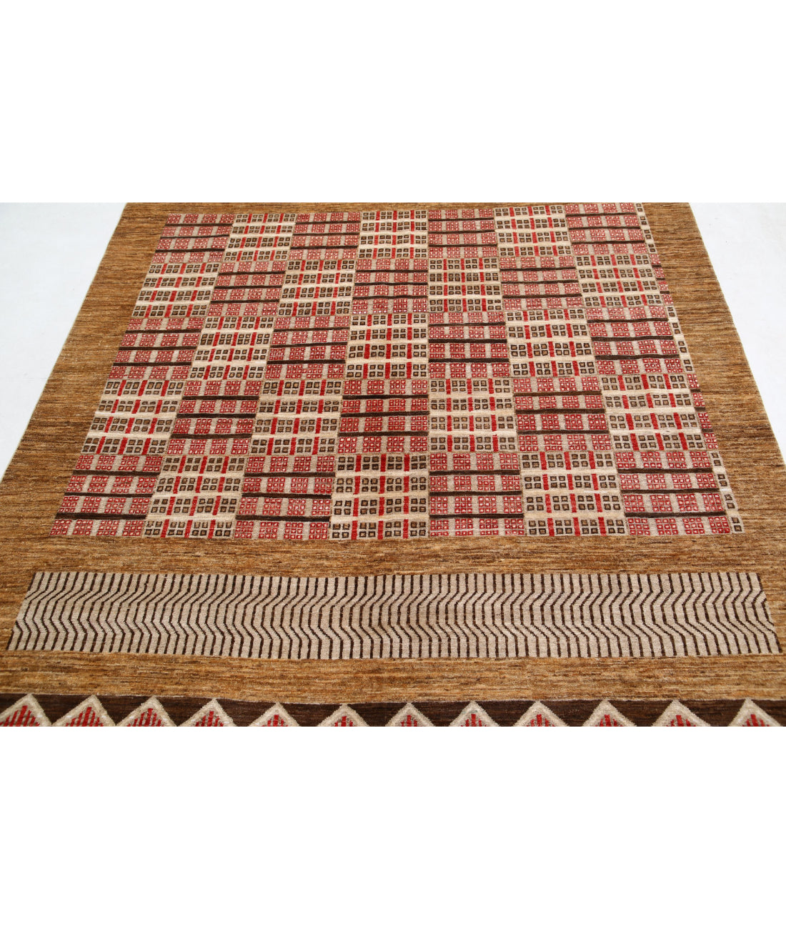 Hand Knotted Modcar Wool Rug - 6'1'' x 9'10''