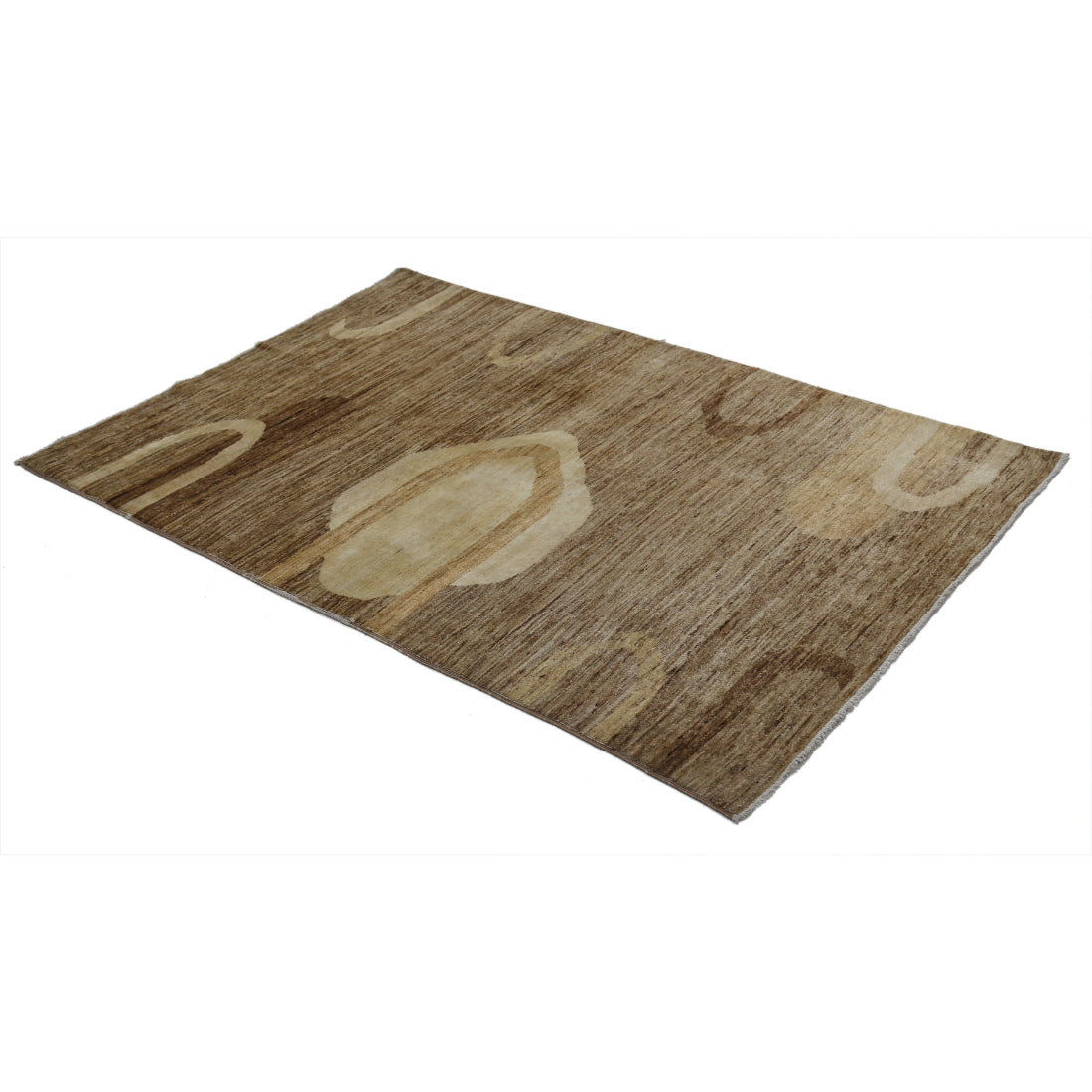 Hand Knotted Modcar Wool Rug - 3'9'' x 5'7''