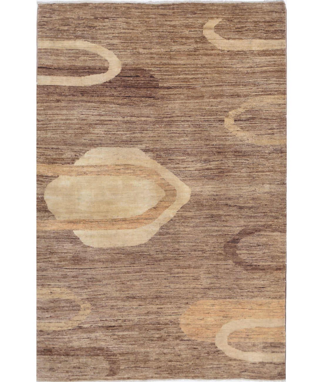 Hand Knotted Modcar Wool Rug - 3'9'' x 5'7''
