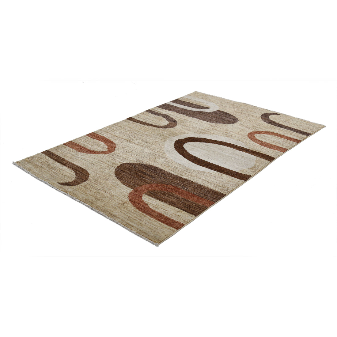 Alfombra de lana Modcar anudada a mano - 3'11'' x 5'11''