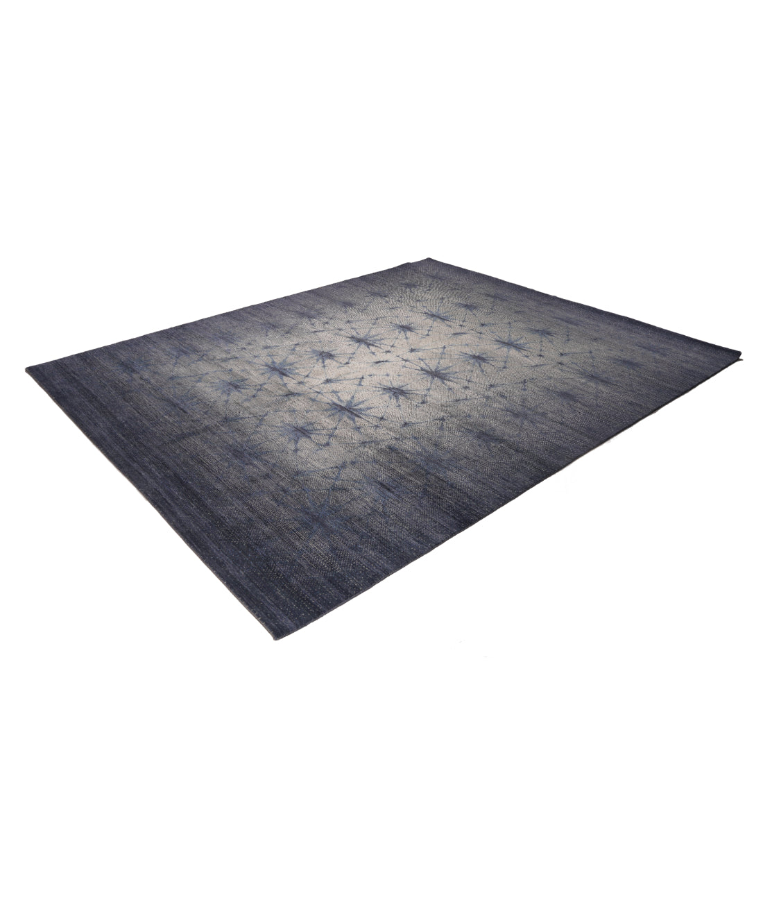 Hand Knotted Modern Abstract Wool Silk Rug - 7'11'' x 9'8'' 7' 11" X 9' 8" (241 X 295) / Blue / Grey