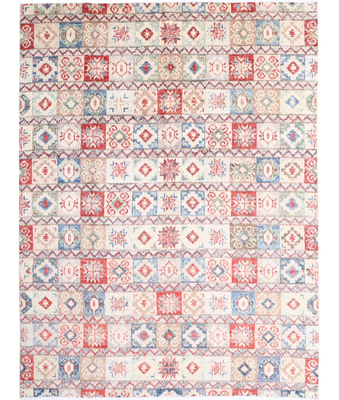 Hand Knotted Tribal Moroccan Wool Rug - 10&#39;8&#39;&#39; x 13&#39;10&#39;&#39; 10&#39;8&#39;&#39; x 13&#39;10&#39;&#39; (320 X 415) / Multi / Multi