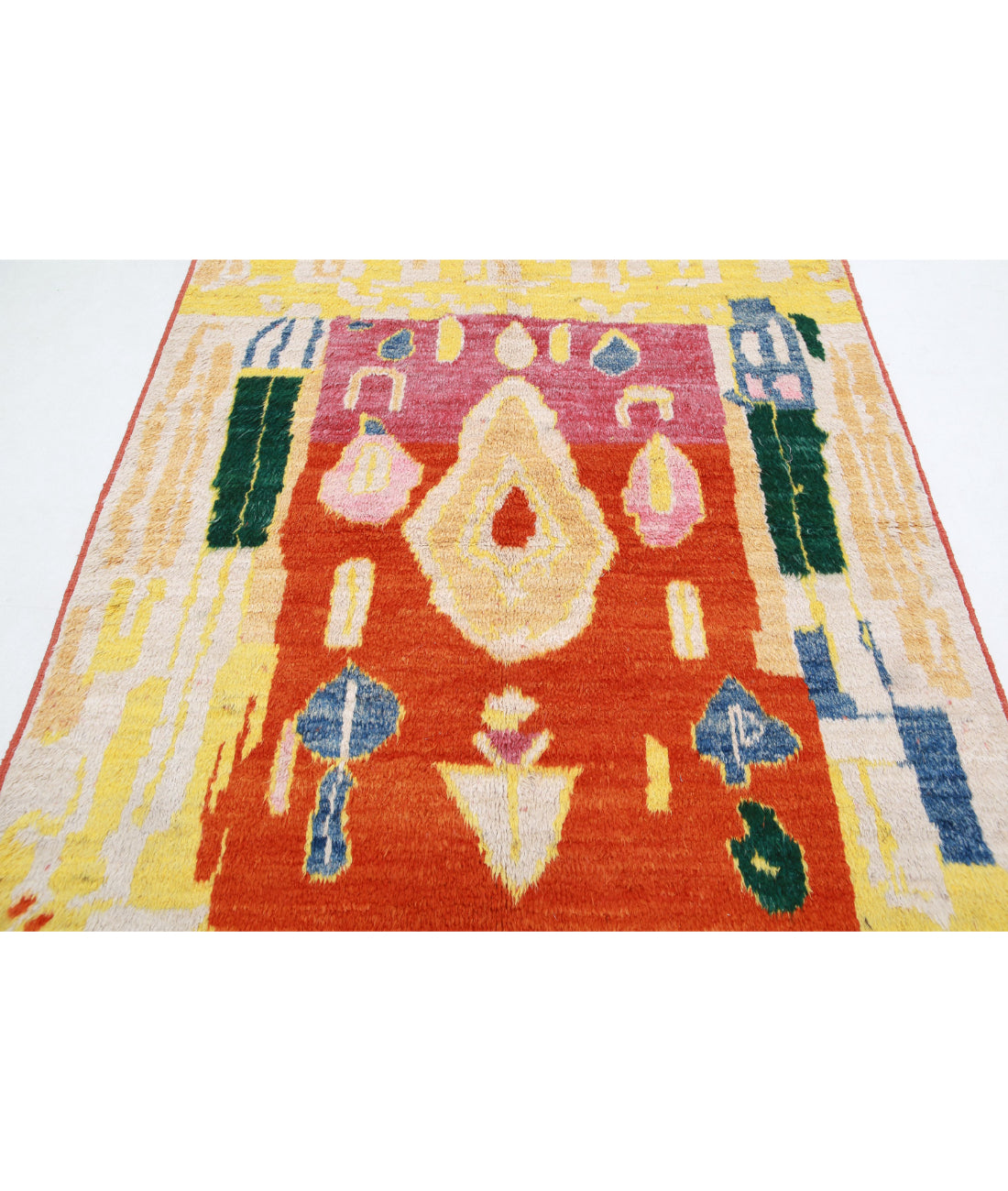 Hand Knotted Tribal Moroccan Wool Rug - 5'3'' x 6'11'' 5'3'' x 6'11'' (158 X 208) / Multi / Multi