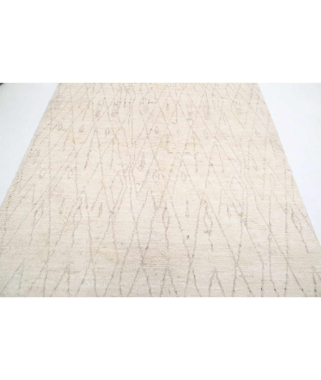Hand Knotted Tribal Moroccan Wool Rug - 6'0'' x 9'0'' 6'0'' x 9'0'' (180 X 270) / Ivory / Taupe