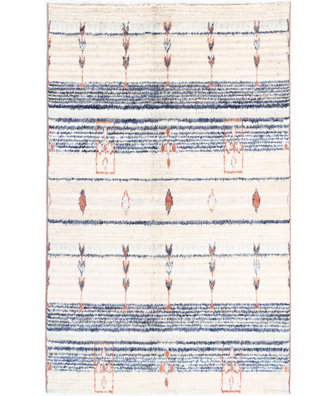 Hand Knotted Tribal Moroccan Wool Rug - 4'11'' x 8'4'' 4'11'' x 8'4'' (148 X 250) / Multi / Multi