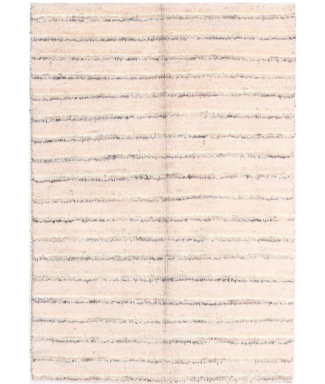 Hand Knotted Tribal Moroccan Wool Rug - 4&#39;2&#39;&#39; x 6&#39;0&#39;&#39; 4&#39;2&#39;&#39; x 6&#39;0&#39;&#39; (125 X 180) / Taupe / Brown
