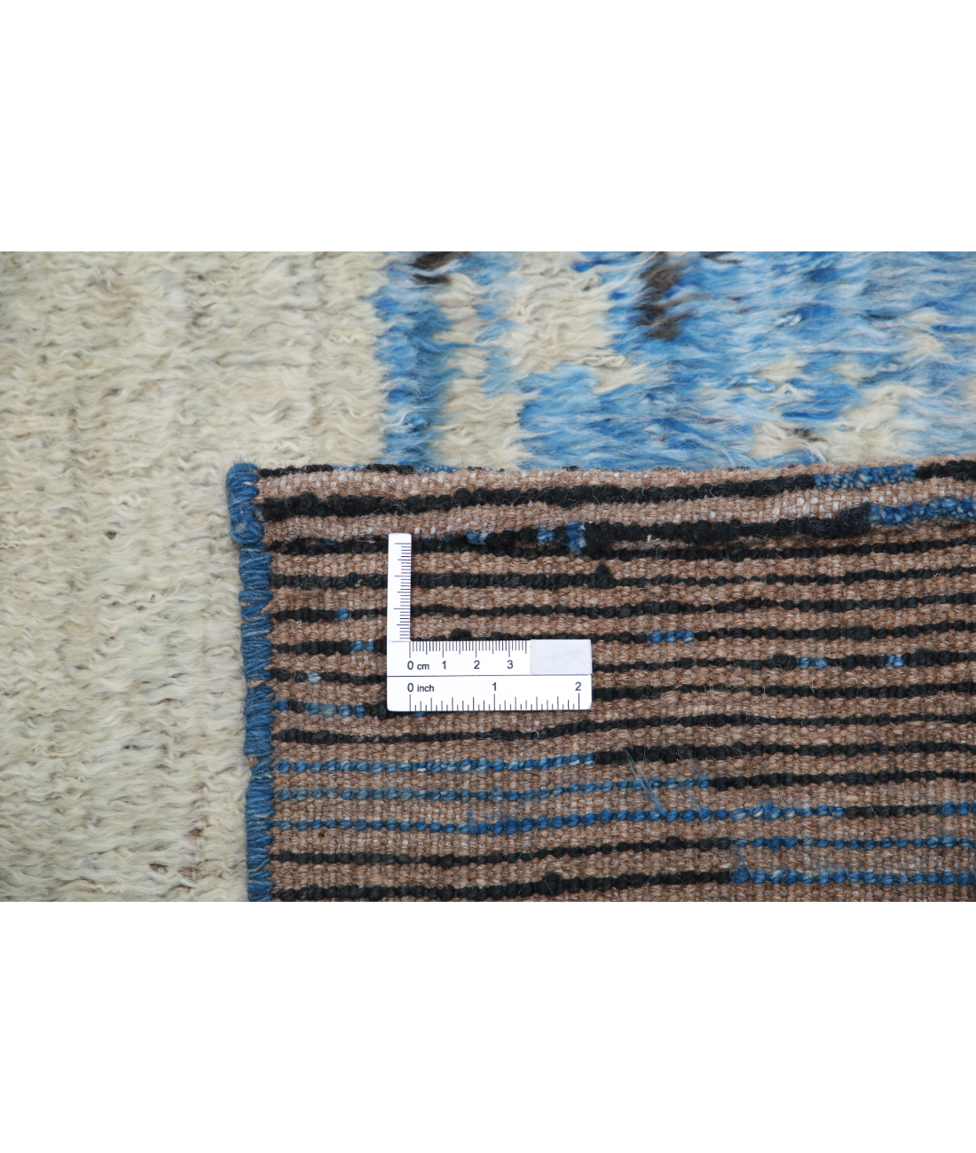 Hand Knotted Tribal Moroccan Wool Rug - 6'3'' x 9'8'' 6'3'' x 9'8'' (188 X 290) / Blue / Blue