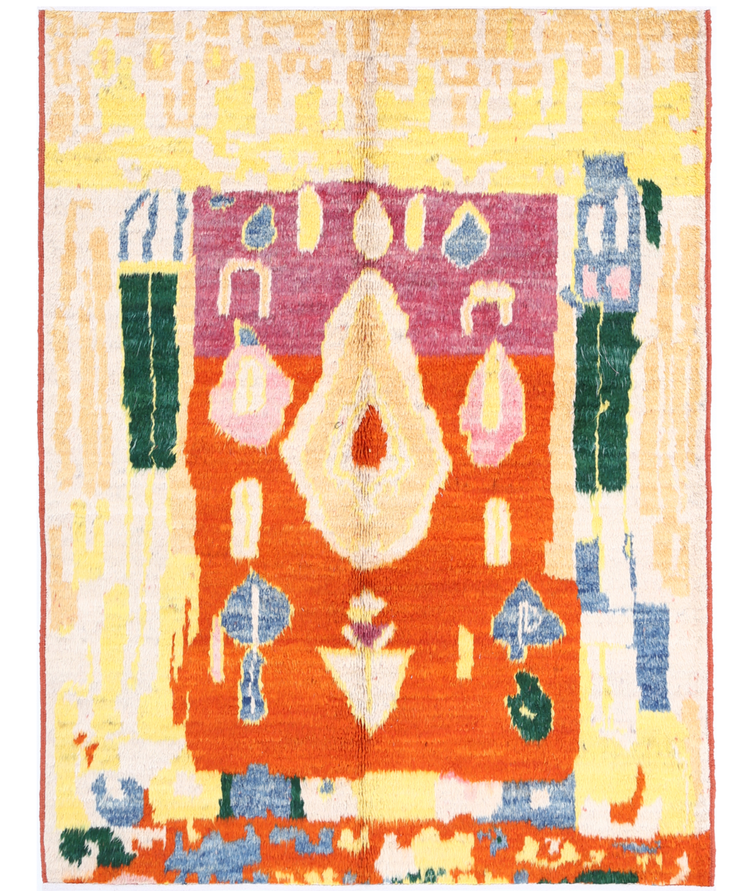 Hand Knotted Tribal Moroccan Wool Rug - 5'3'' x 6'11'' 5'3'' x 6'11'' (158 X 208) / Multi / Multi