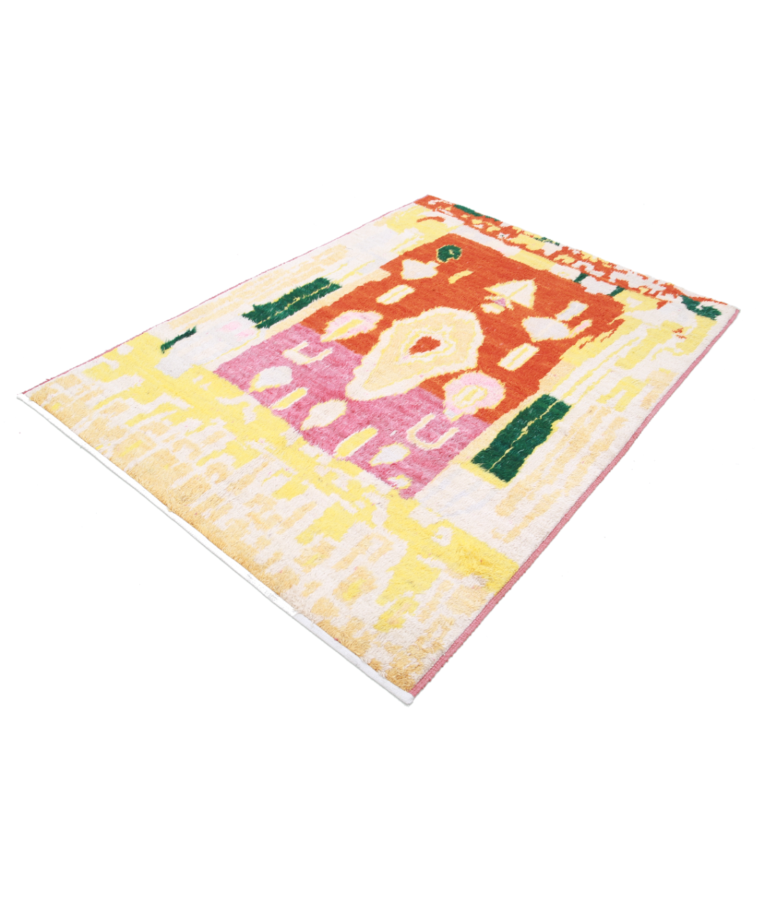 Hand Knotted Tribal Moroccan Wool Rug - 5'1'' x 7'0'' 5' 1" X 7' 0" (155 X 213) / Ivory / Gold