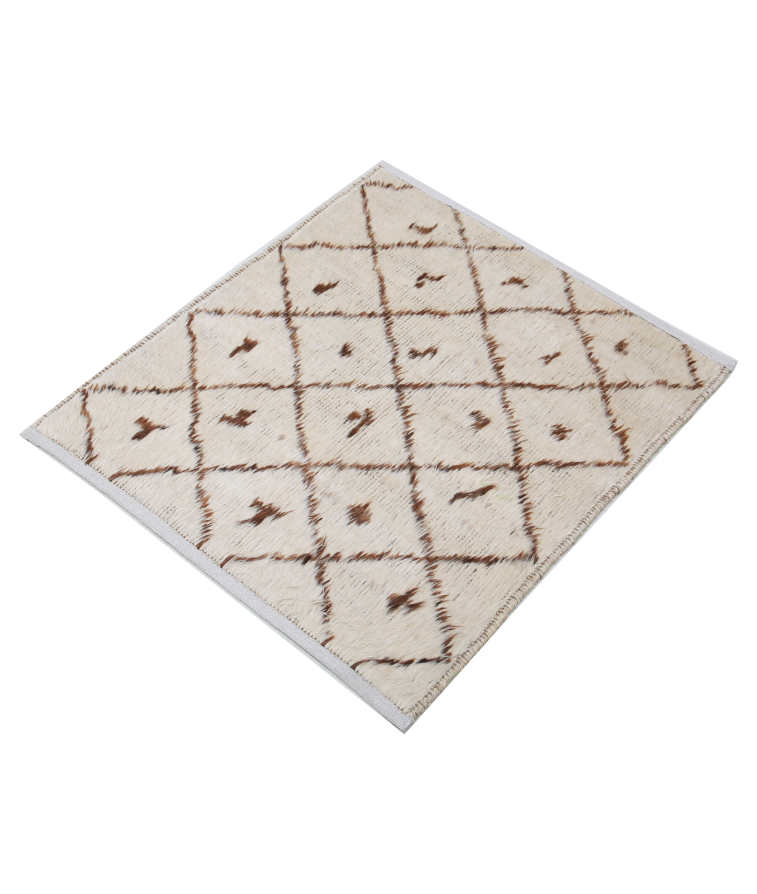 Hand Knotted Tribal Moroccan Wool Rug - 2'7'' x 2'10'' 2'7'' x 2'10'' (78 X 85) / Ivory / Taupe