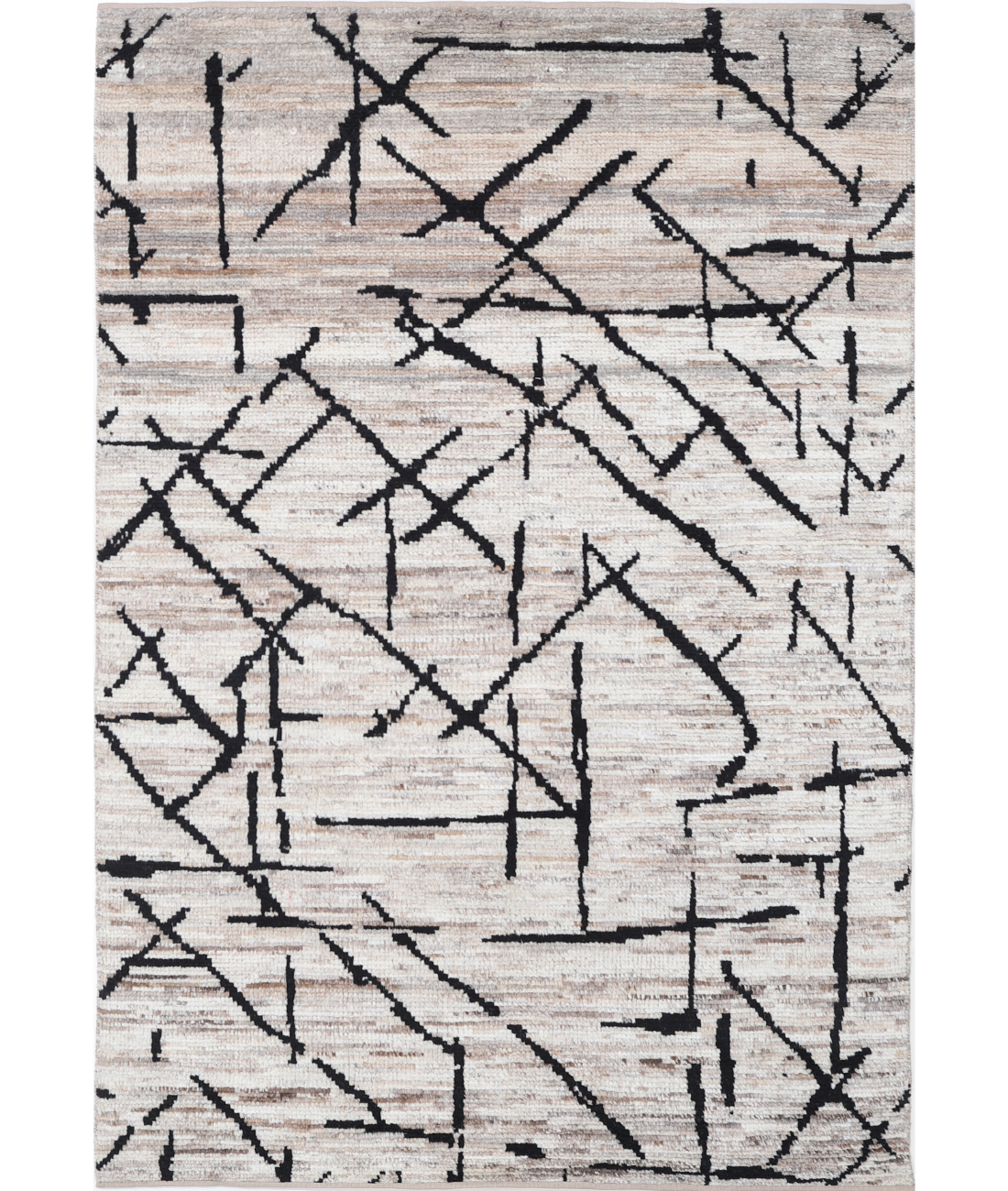 Hand Knotted Moroccan Wool Rug 4' 0" X 6' 0"
