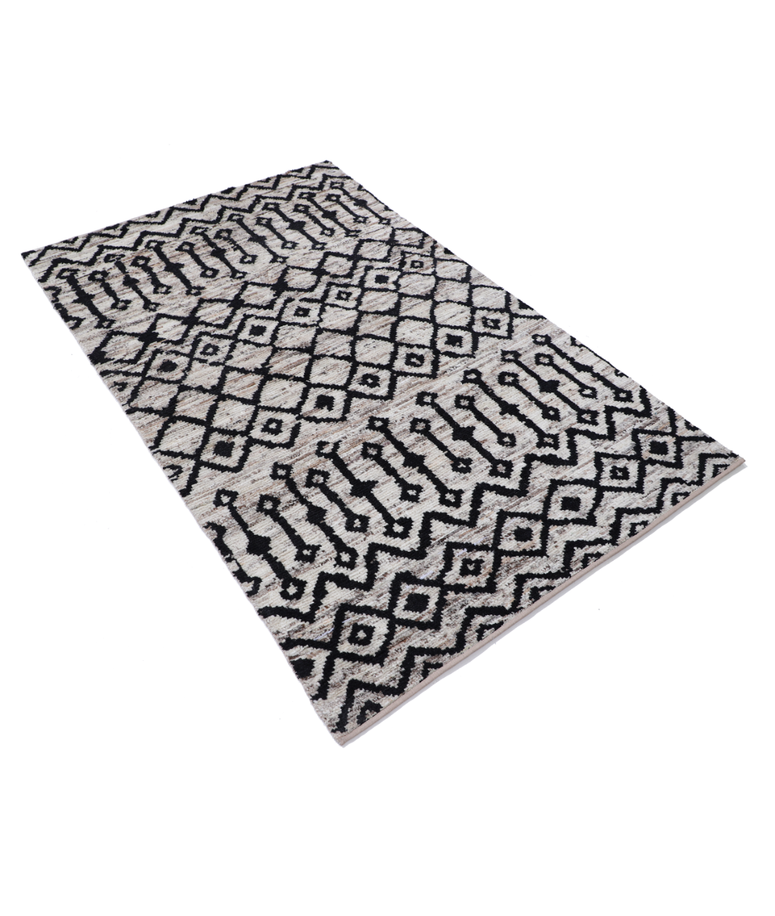Hand Knotted Moroccan Wool Rug 3' 8" X 5' 10"