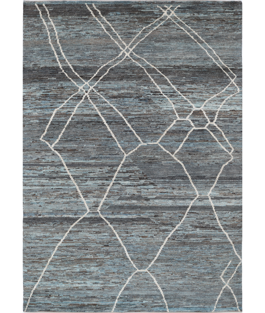 Hand Knotted Moroccan Wool Rug 5' 11" X 8' 9"
