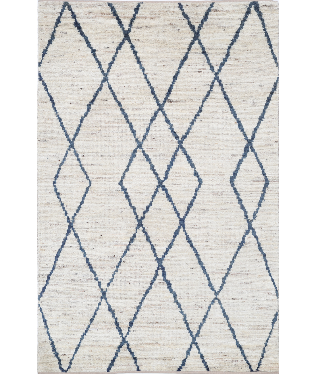 Hand Knotted Moroccan Wool Rug 3' 10" X 6' 0" 3' 10" X 6' 0" (117 X 183) / Ivory / Ivory
