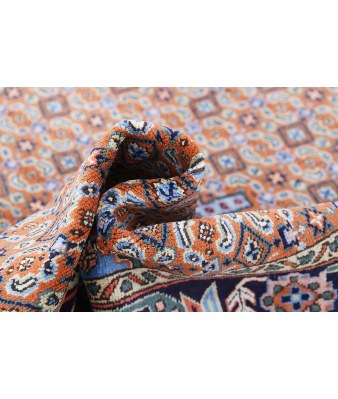 Hand Knotted Persian Moud Wool Rug - 3'7'' x 4'10'' 3'7'' x 4'10'' (108 X 145) / Brown / Blue