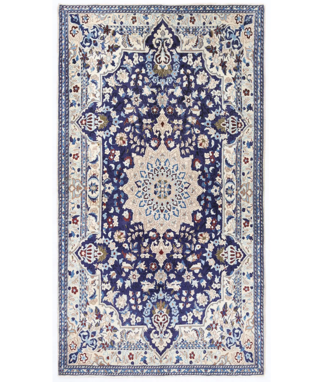 Hand Knotted Nain Wool Rug  - 3&#39; 10&quot; X 7&#39; 0&quot;
