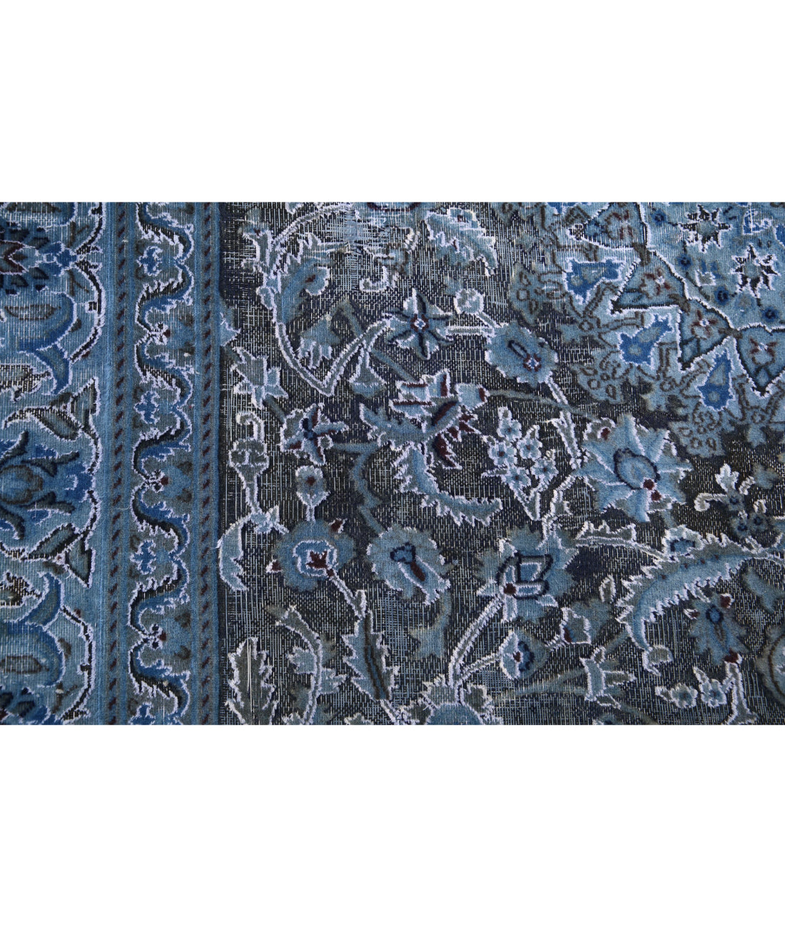 Hand Knotted Vintage Persian Nain Wool Rug - 6'5'' x 9'2'' 6'5'' x 9'2'' (193 X 275) / Blue / Blue