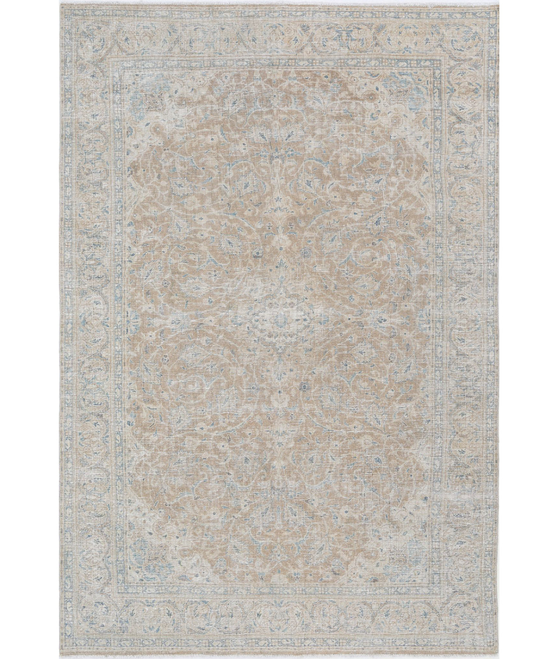 Hand Knotted Vintage Wool Rug - 6'7'' x 10'1''