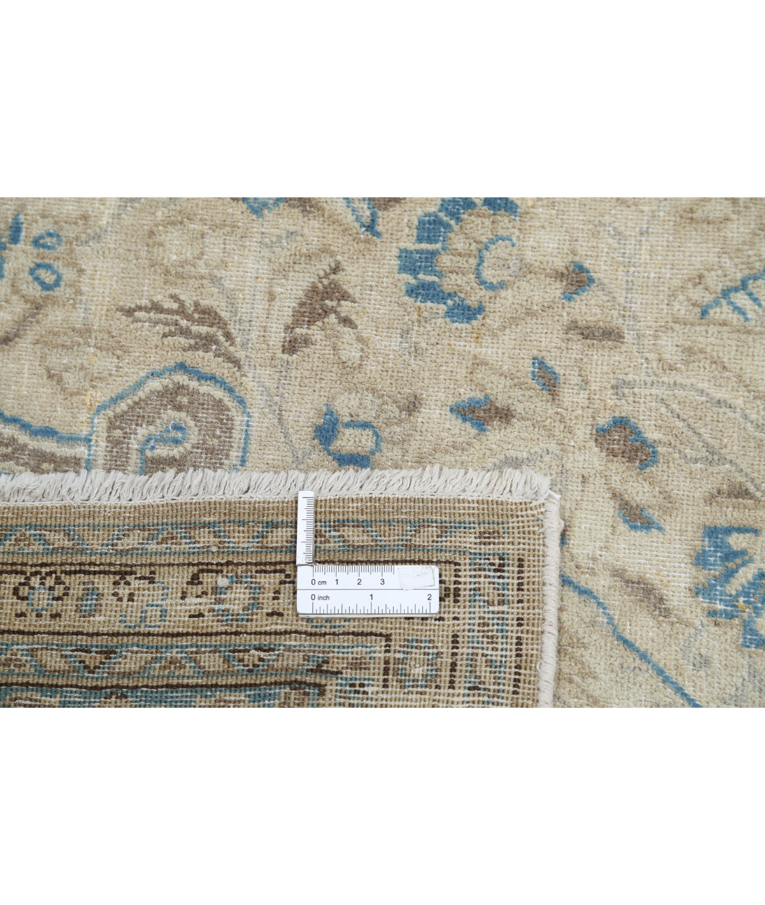 Hand Knotted Vintage Persian Nain Wool Rug - 7'8'' x 11'2'' 7'8'' x 11'2'' (230 X 335) / Taupe / Blue