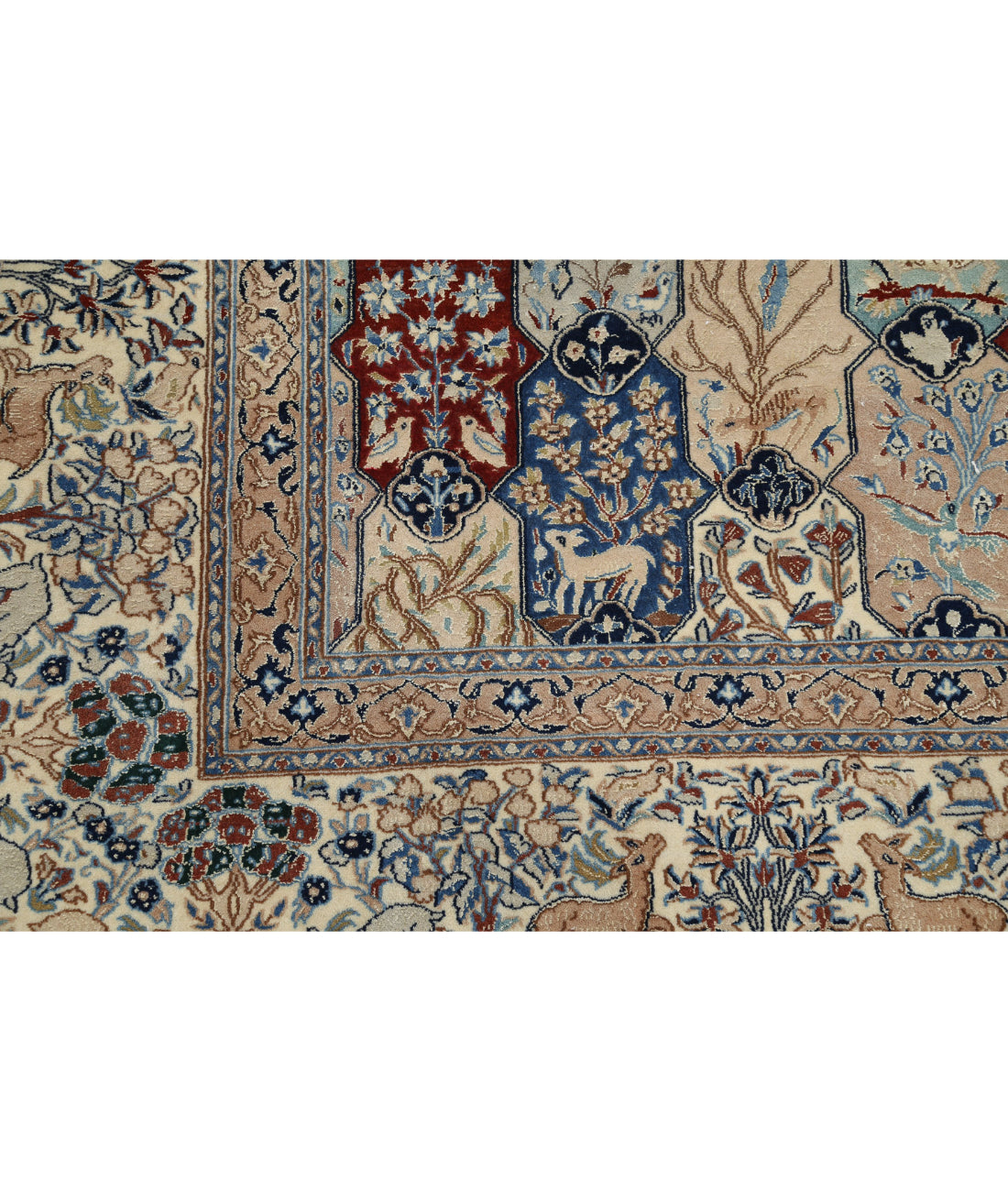 Hand Knotted Masterpiece Persian Nain Wool & Silk Rug - 5'11'' x 9'7'' 5'11'' x 9'7'' (178 X 288) / Ivory / Taupe
