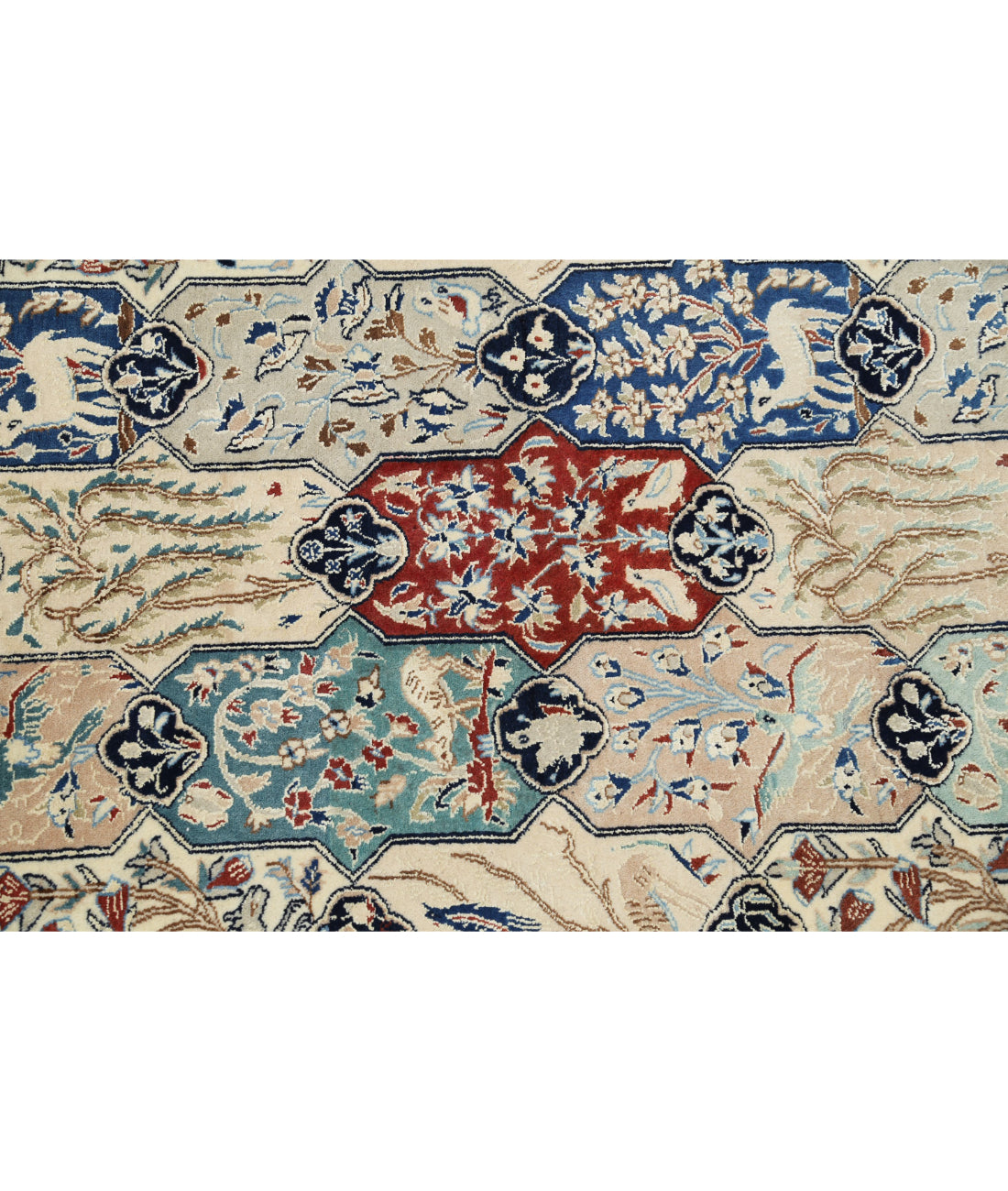 Hand Knotted Masterpiece Persian Nain Wool & Silk Rug - 5'11'' x 9'7'' 5'11'' x 9'7'' (178 X 288) / Ivory / Taupe
