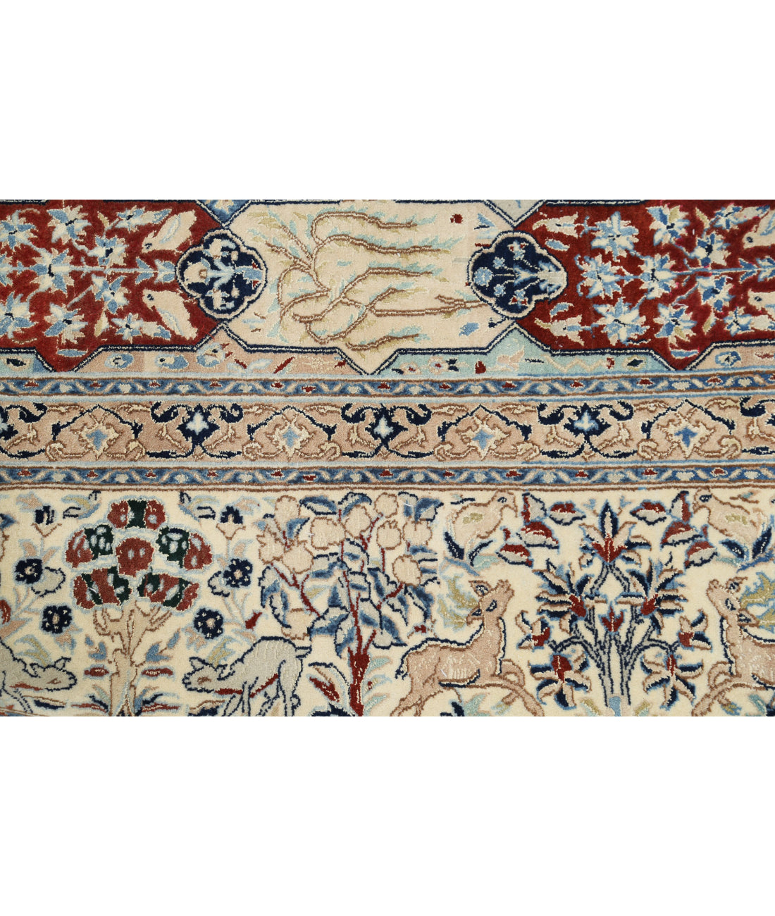 Hand Knotted Masterpiece Persian Nain Wool & Silk Rug - 5'11'' x 9'7'' 5'11'' x 9'7'' (178 X 288) / Ivory / Taupe