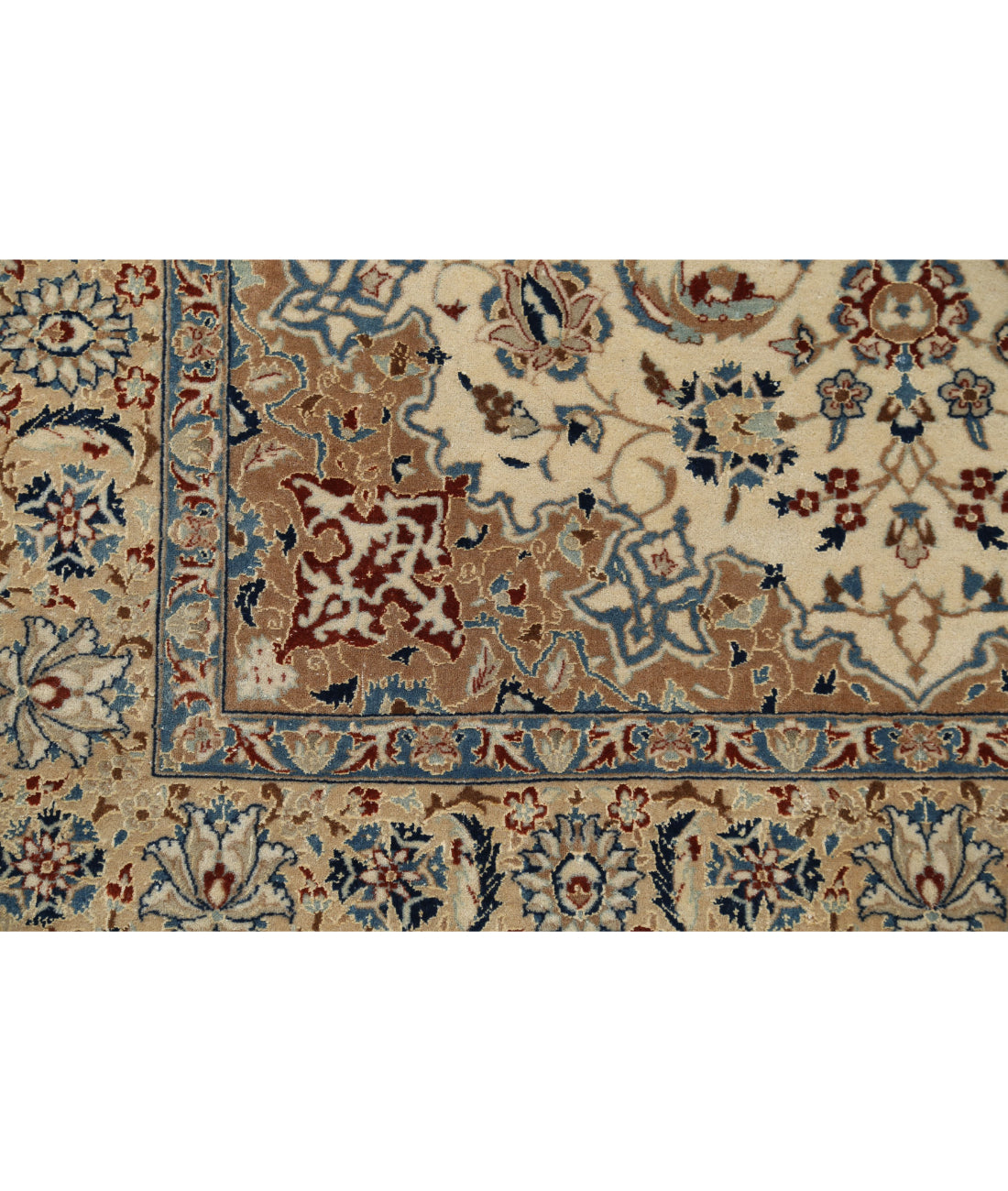 Hand Knotted Masterpiece Persian Nain Wool & Silk Rug - 3'7'' x 5'6'' 3'7'' x 5'6'' (108 X 165) / Ivory / Taupe