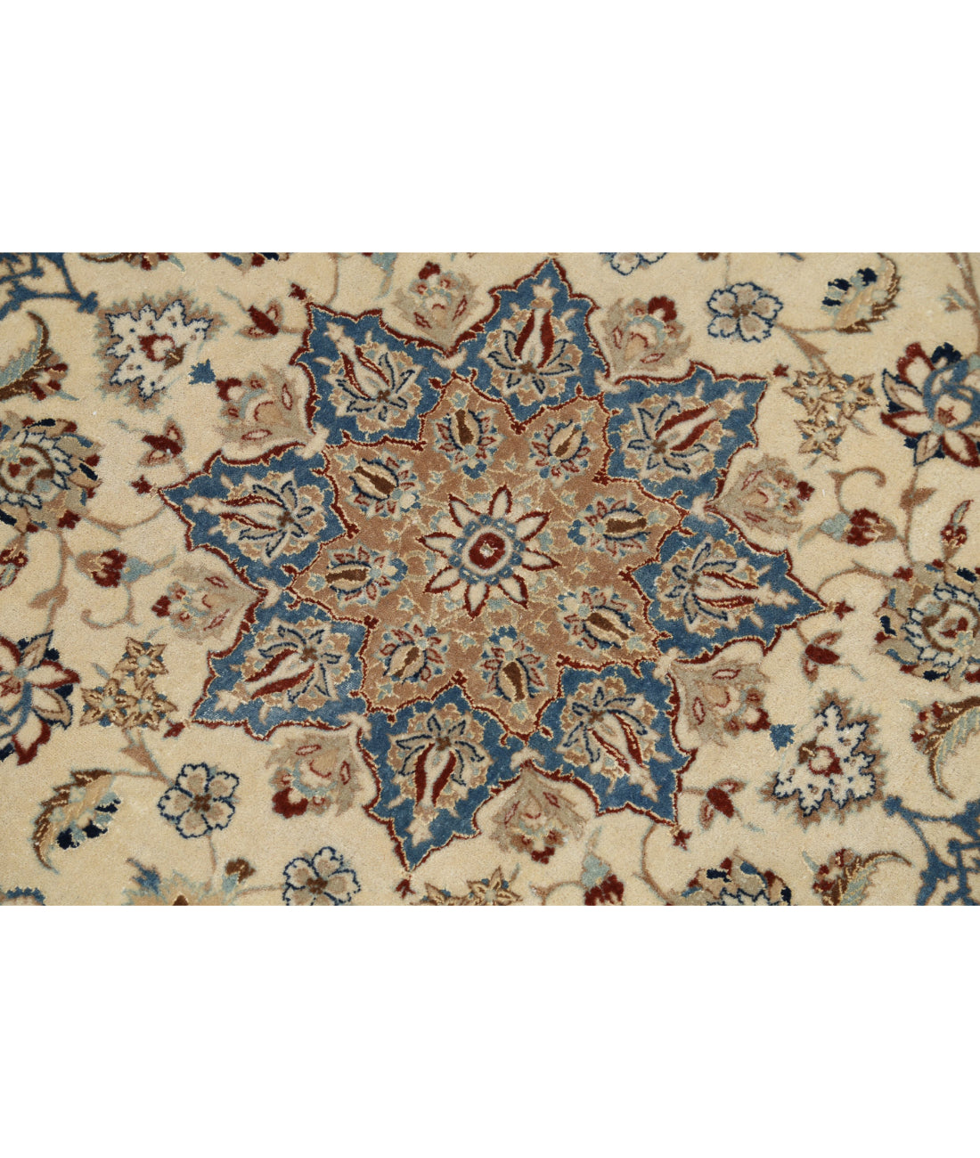Hand Knotted Masterpiece Persian Nain Wool & Silk Rug - 3'7'' x 5'6'' 3'7'' x 5'6'' (108 X 165) / Ivory / Taupe
