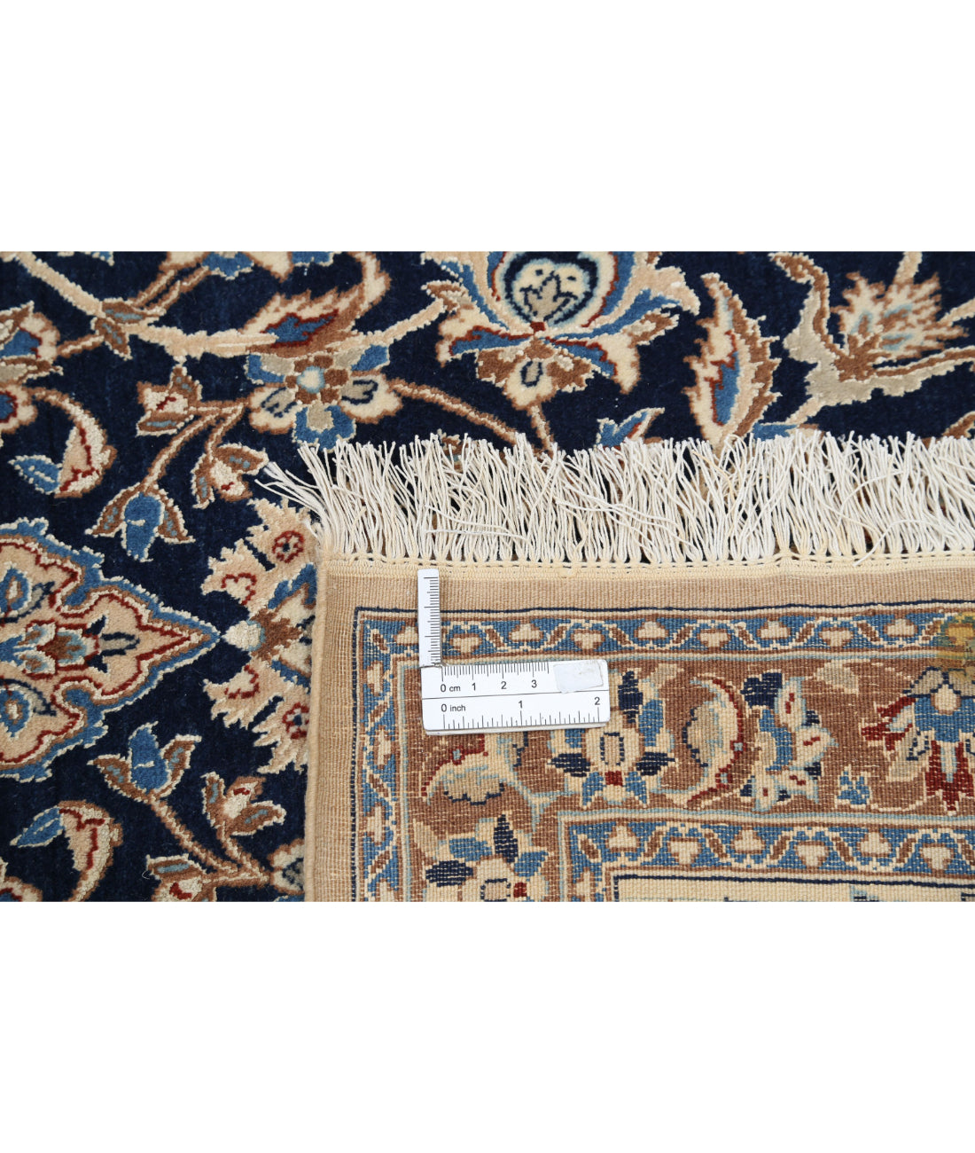 Hand Knotted Masterpiece Persian Nain Wool & Silk Rug - 5'11'' x 9'9'' 5'11'' x 9'9'' (178 X 293) / Blue / Ivory