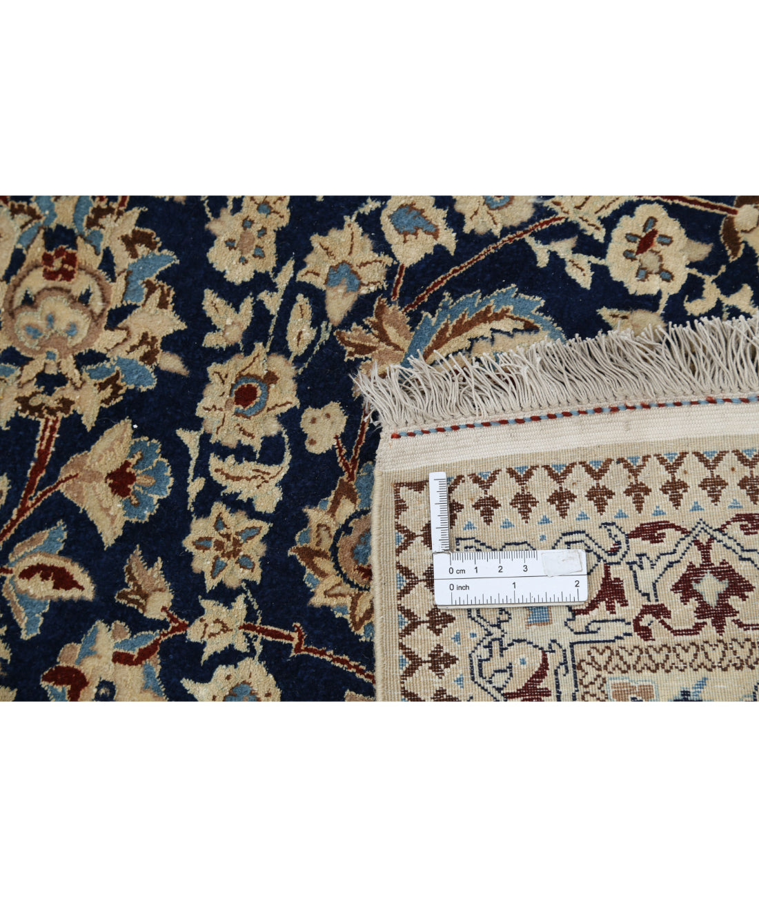 Hand Knotted Masterpiece Persian Nain Habibian Wool & Silk Rug - 5'9'' x 9'1'' 5'9'' x 9'1'' (173 X 273) / Blue / Ivory