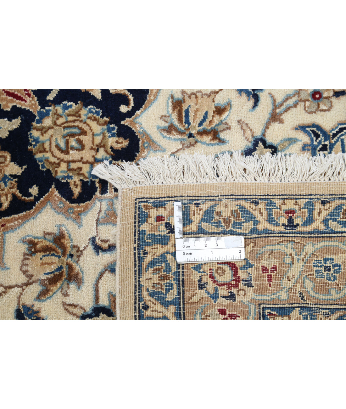 Hand Knotted Masterpiece Nain Wool & Silk Rug - 10'6'' x 16'2'' 10'6'' x 16'2'' (315 X 485) / Blue / Beige