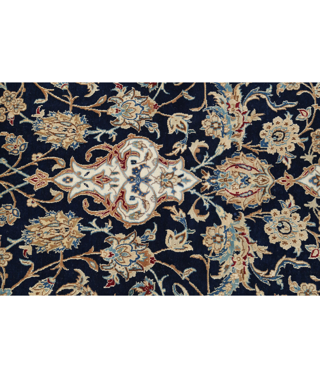 Hand Knotted Masterpiece Nain Wool & Silk Rug - 10'6'' x 16'2'' 10'6'' x 16'2'' (315 X 485) / Blue / Beige