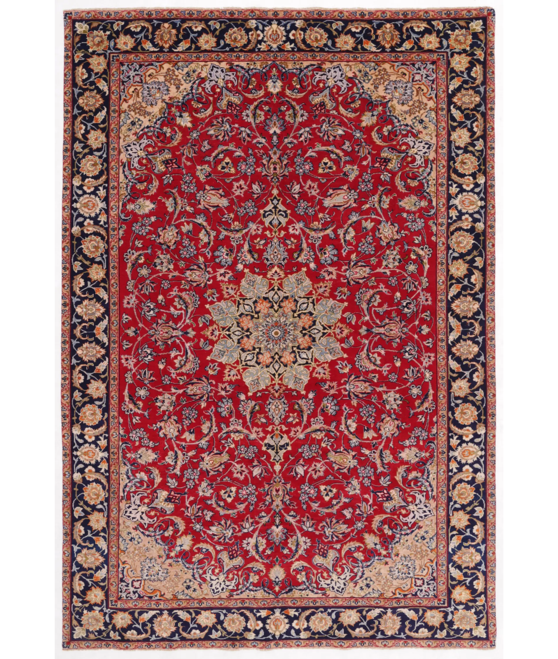 Hand Knotted Najafabad Wool Rug  - 7' 6" X 11' 2"