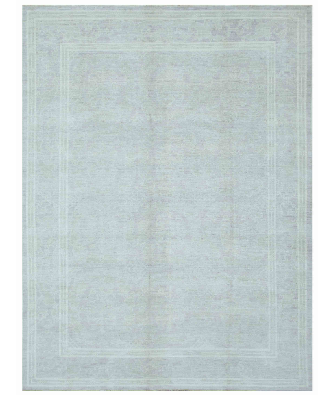 Hand Knotted Oushak Wool Rug  - 9' 0" X 12' 0"