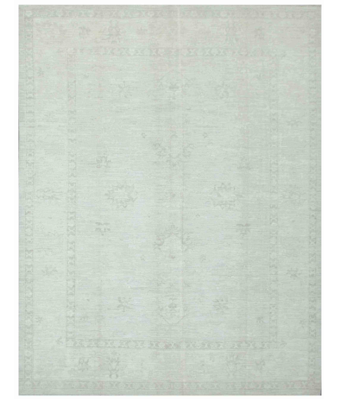 Hand Knotted Oushak Wool Rug  - 9' 4" X 12' 1"