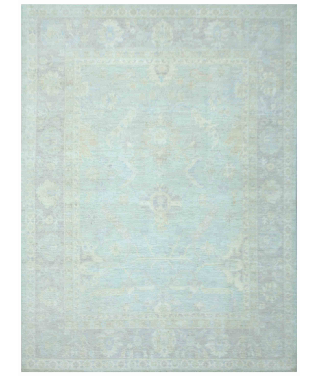 Hand Knotted Oushak Wool Rug  - 8&#39; 11&quot; X 11&#39; 9&quot;