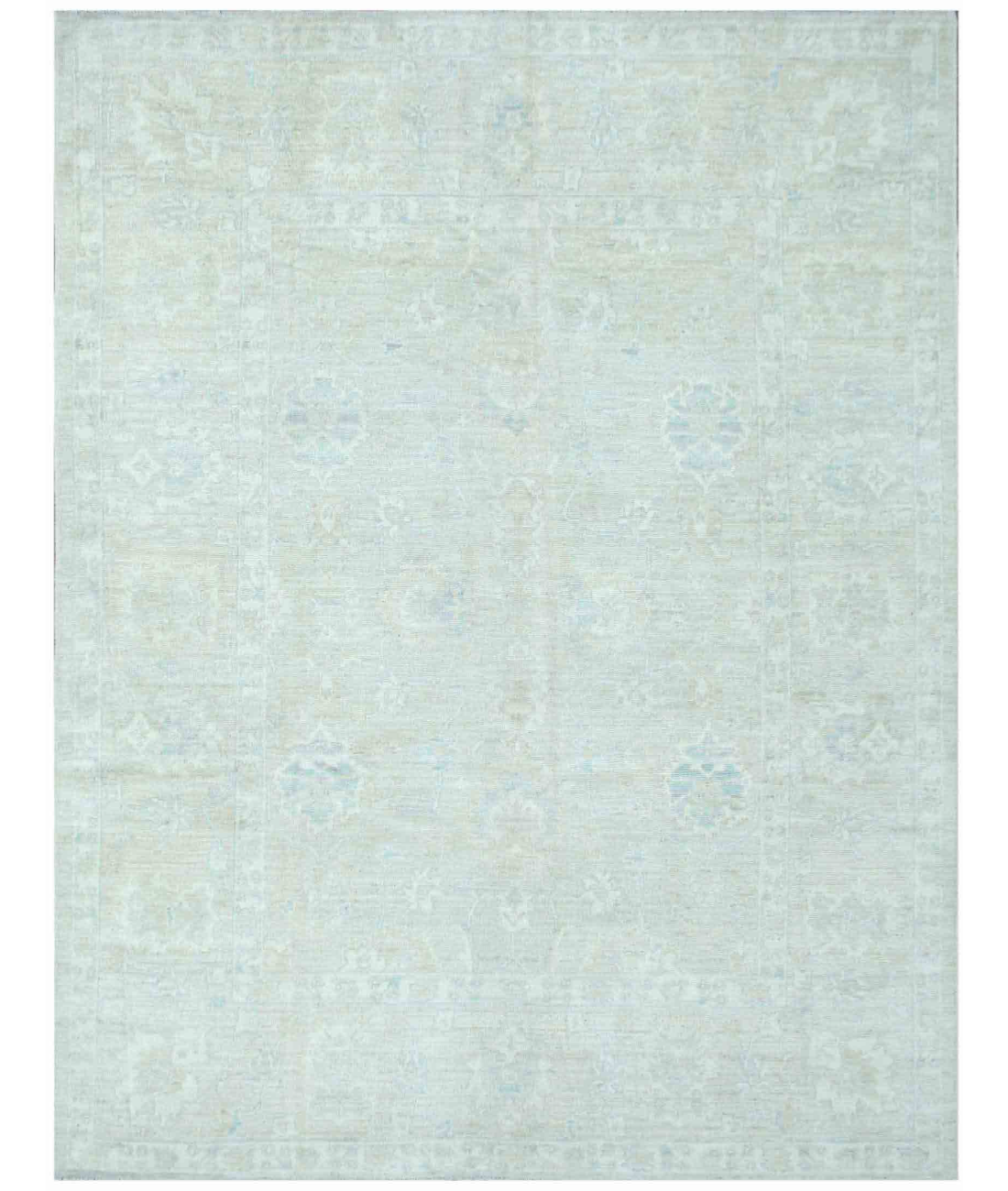 Hand Knotted Oushak Wool Rug  - 7&#39; 11&quot; X 10&#39; 0&quot;