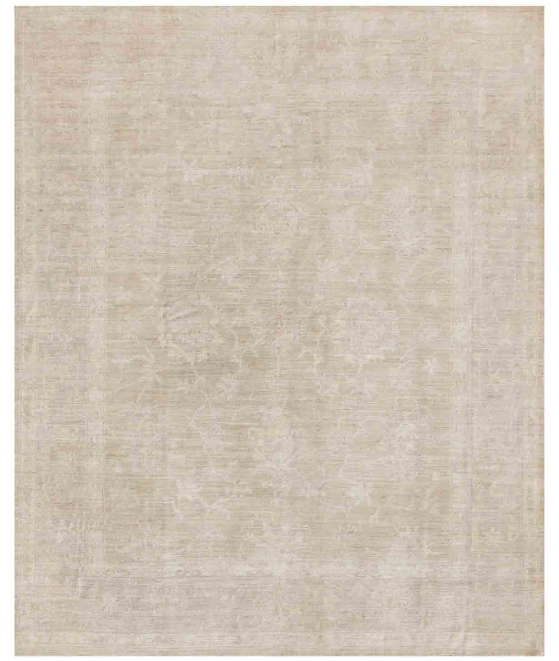 Hand Knotted Oushak Wool Rug  - 8&#39; 0&quot; X 9&#39; 8&quot;