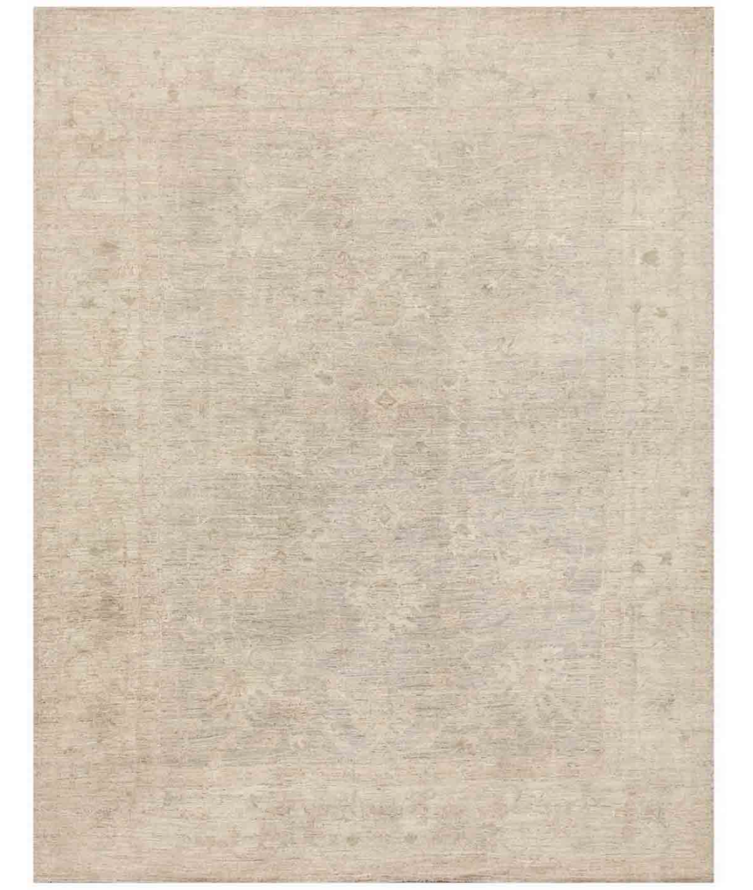 Hand Knotted Oushak Wool Rug  - 9' 0" X 11' 4"