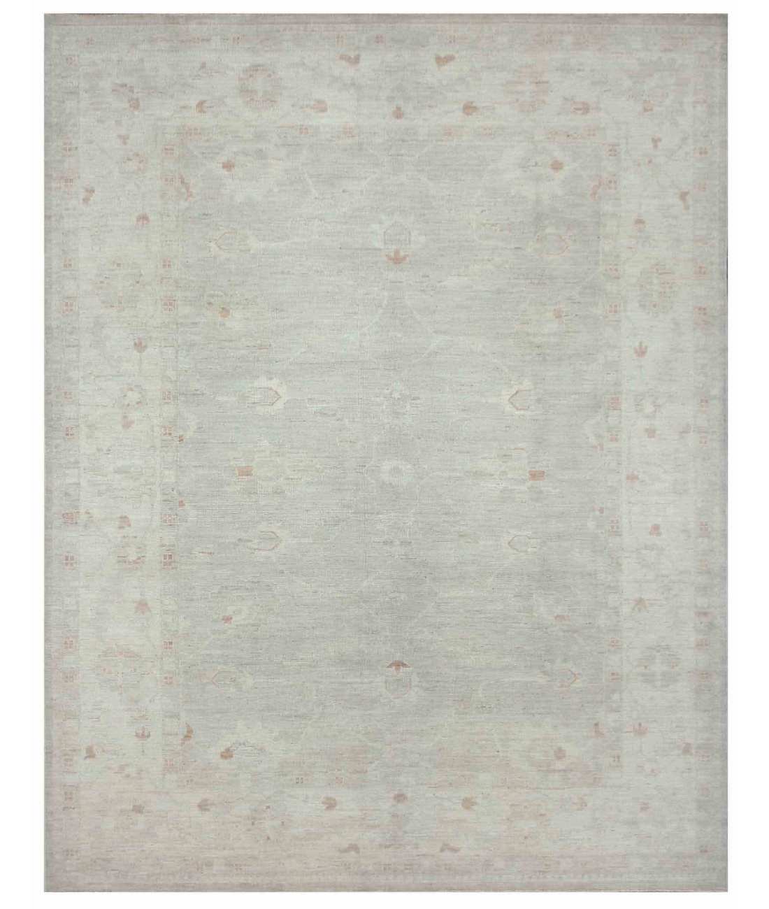 Hand Knotted Oushak Wool Rug  - 10&#39; 0&quot; X 13&#39; 1&quot;
