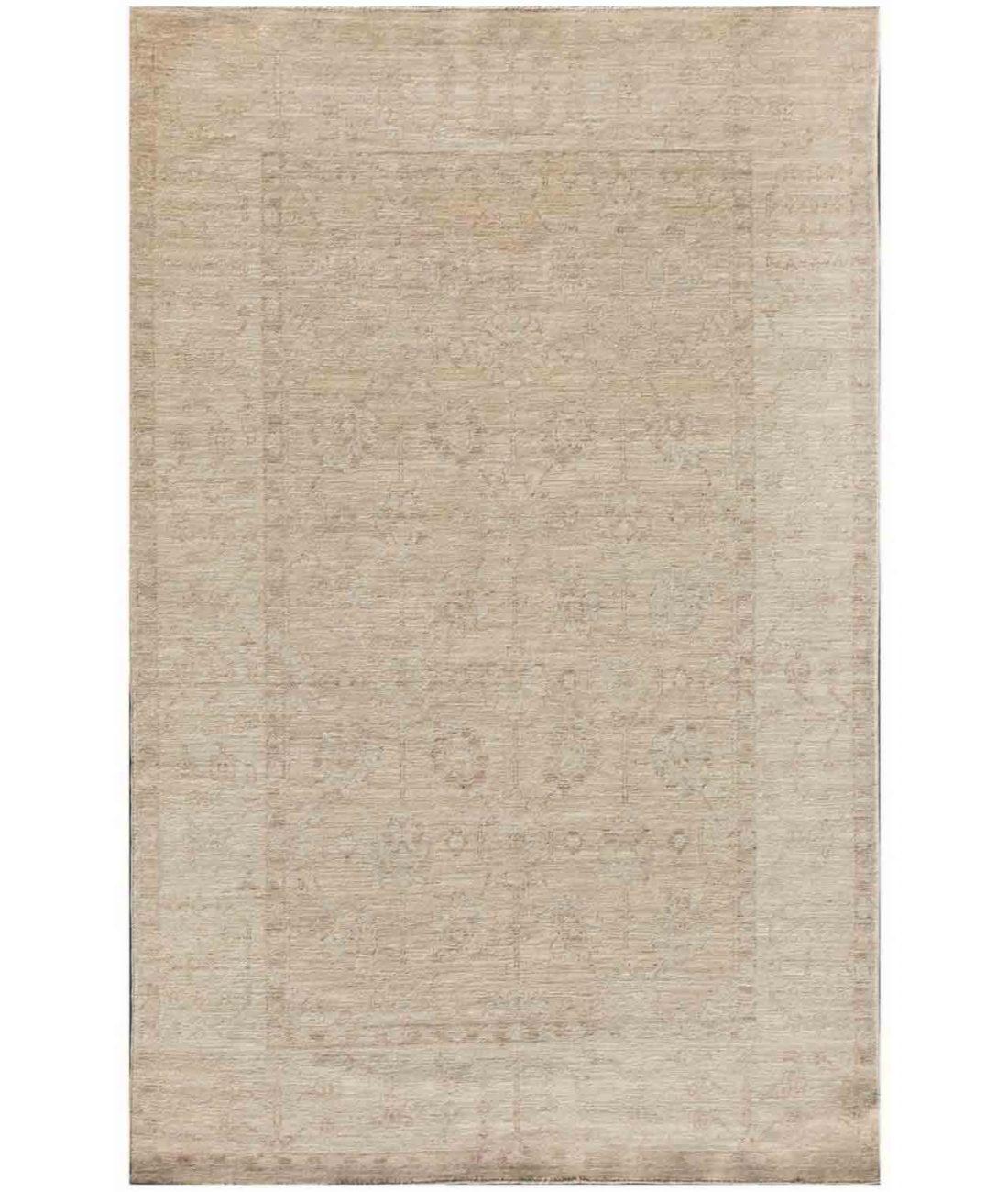 Hand Knotted Oushak Wool Rug  - 5' 9" X 8' 9"